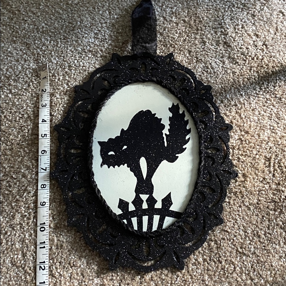 Glittered Black Cat Wall/Door Decor